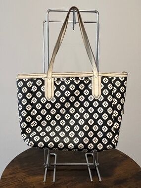 Vintage Fossil Black & White Tote Purse